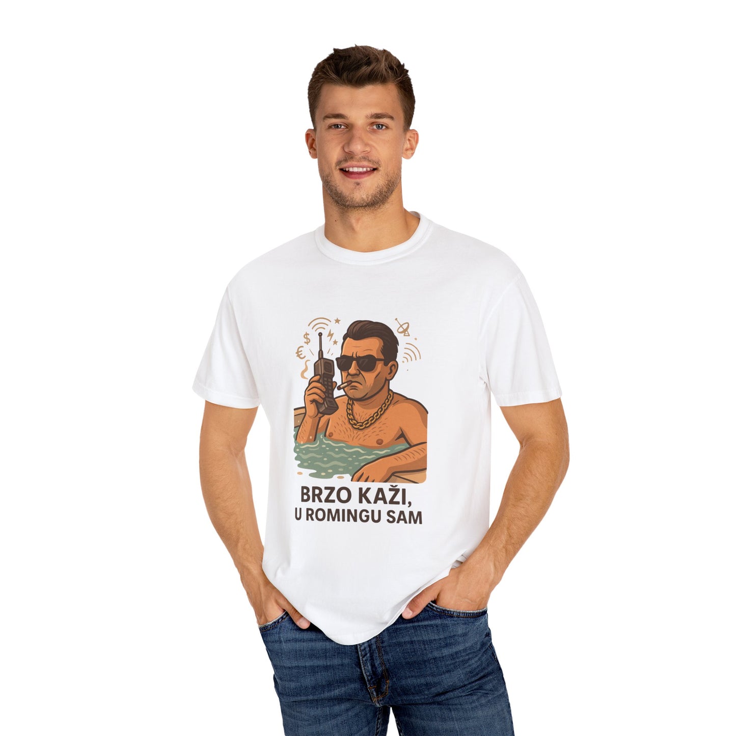 "Kaži brzo, u romingu sam" Muška pamučna majica u više boja